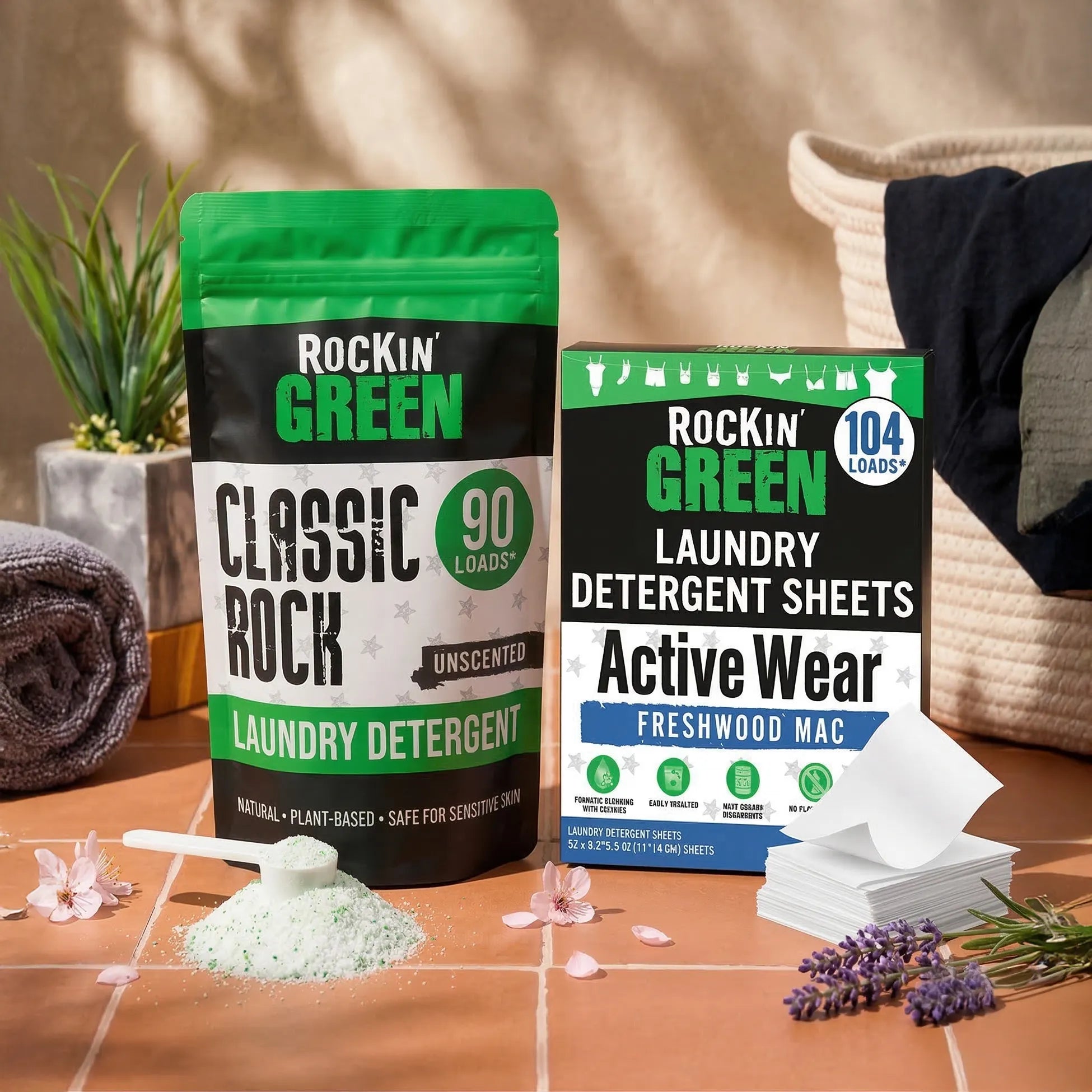 Rockin Green’s Another Stain Bites the Dust - Spring Bundle 2, perfect for spring, displayed on tiles.