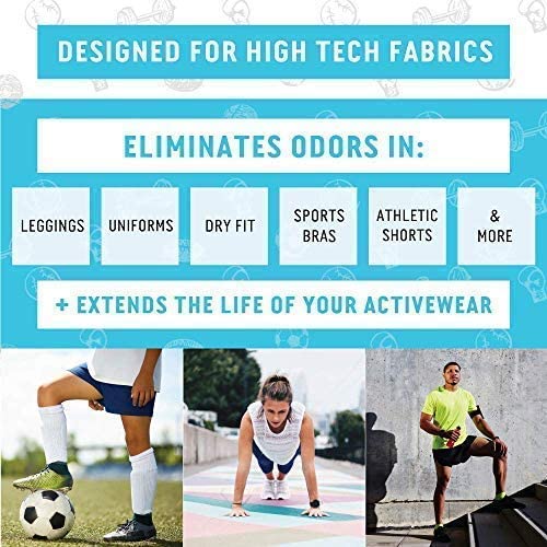 Ad for Rockin Greens Active Wear Detergent 120 Loads, uses plant power with sporty images.