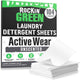 Rockin Green Travel Laundry Detergent Sheets Unscented—eco-friendly, nontoxic clean for activewear.