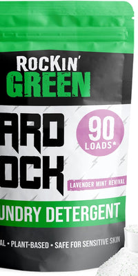 Rockin Green Hard Rock Laundry Detergent, Lavender Mint Revival, biodegradable, 90 loads with scoop.