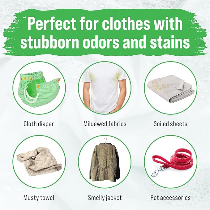Image of smelly clothes, like cloth diapers, freshened by Rockin Greens Hard Rock Detergent - Smashing Watermelons.
