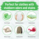 Infographic: Rockin Greens plant-powered products tackle odors or stains on fabrics, sheets, towels, jackets.