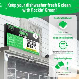 Dishwasher Cleaning Tablets - 8 Pack