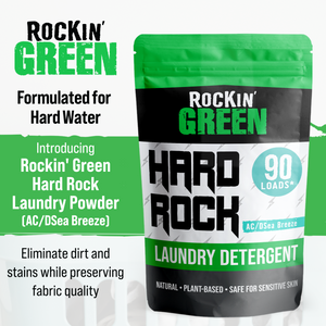 Rockin Green Hard Rock Laundry Detergent - AC/DSea Breeze, for hard water, 90 loads, plant-based & cruelty-free.