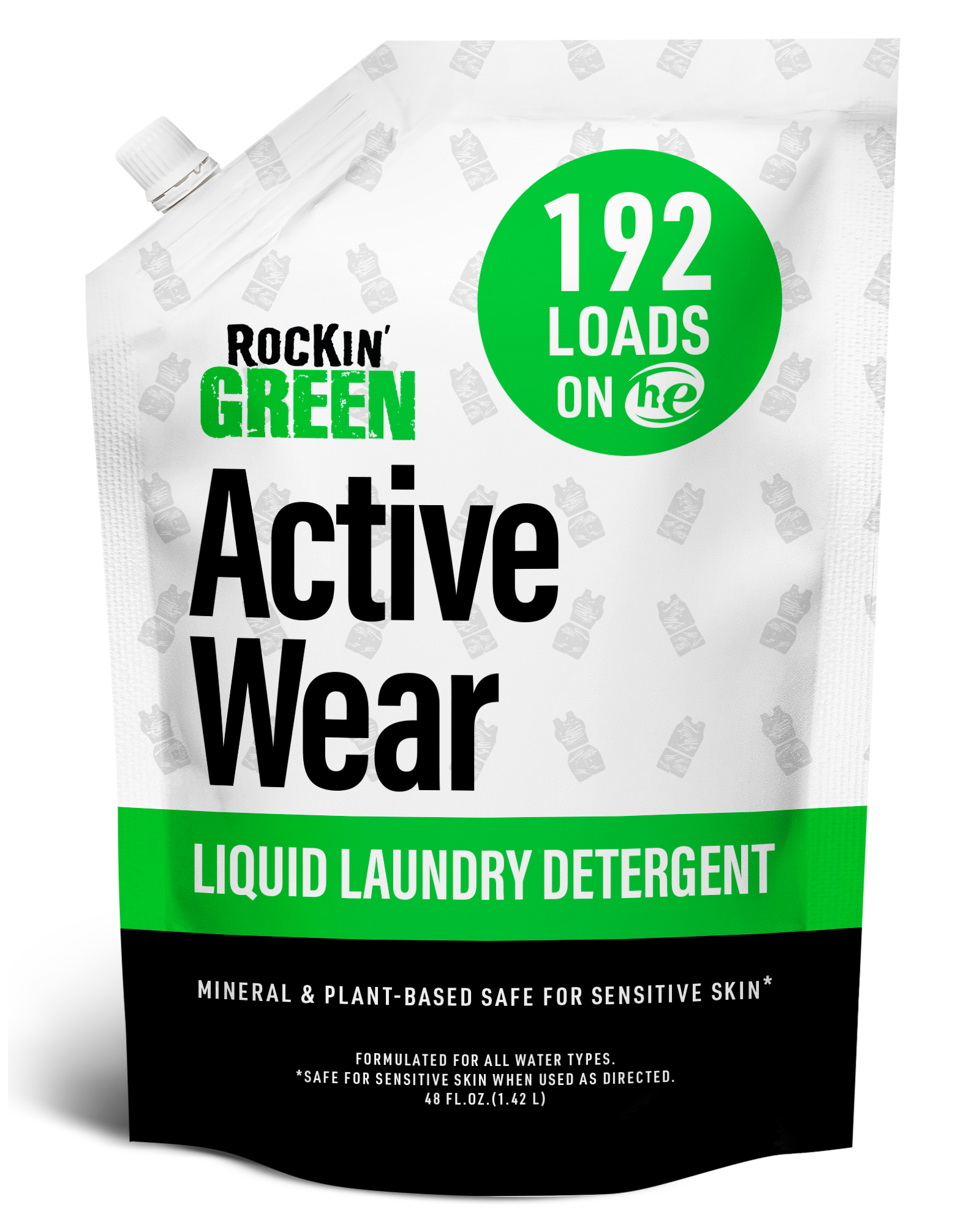 Rockin Green Activewear Liquid Detergent, 192-load plant-powered biodegradable clean.