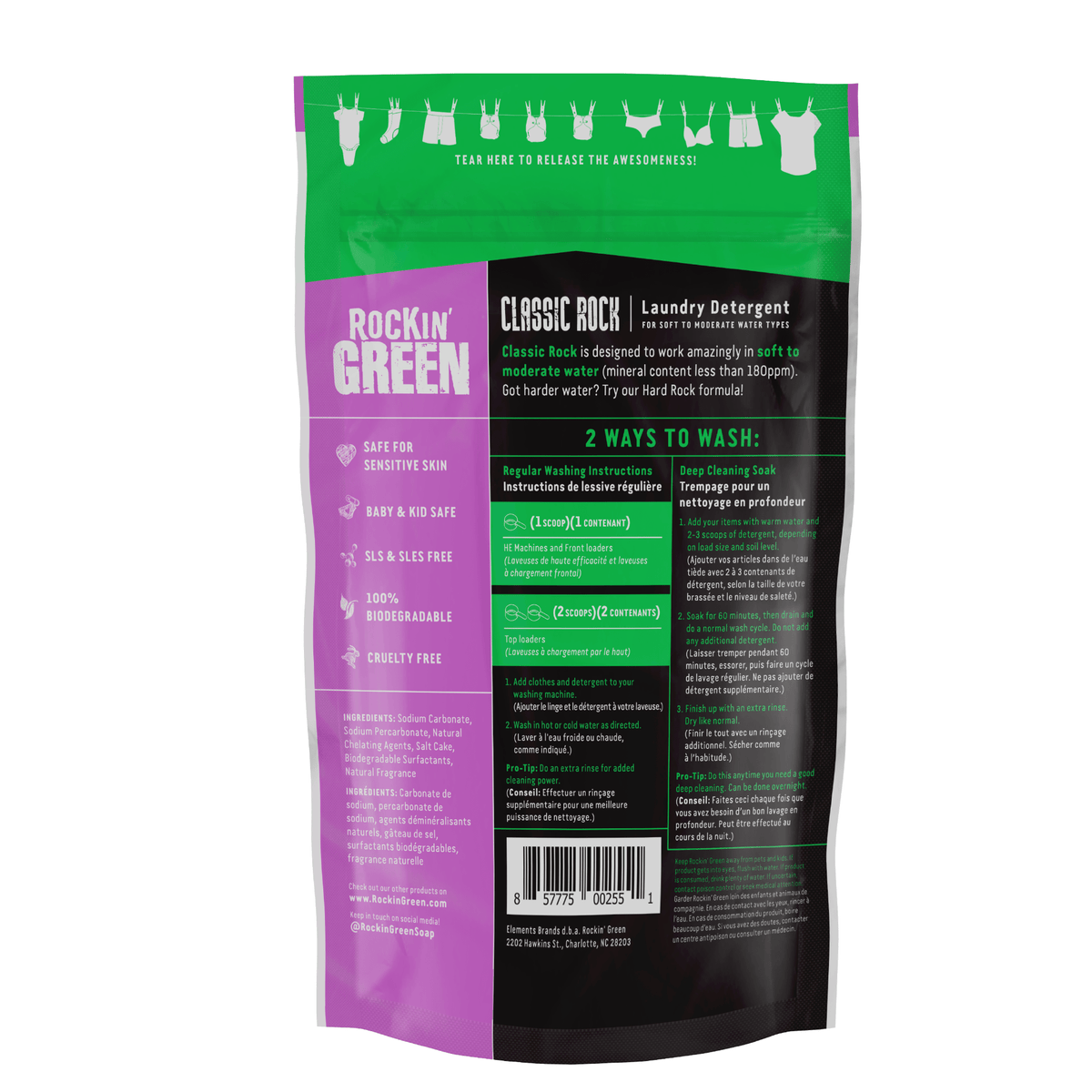 Rockin Green Classic Rock Laundry Detergent Lavender Mint Revival