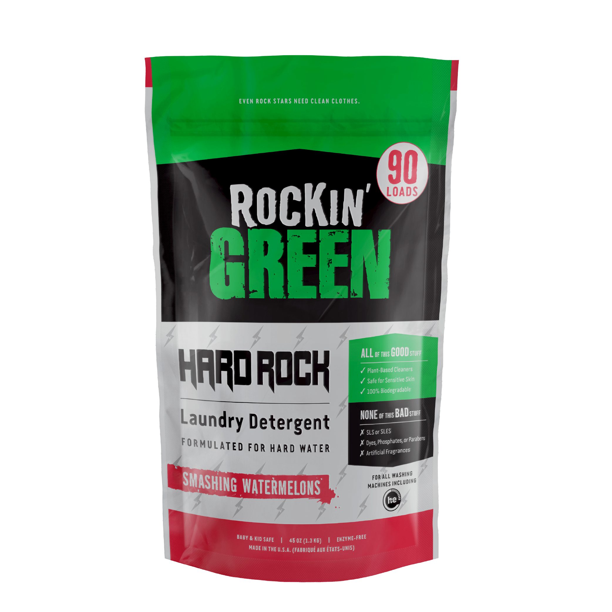 Rockin Greens Hard Rock Detergent - Smashing Watermelons, 90 loads.