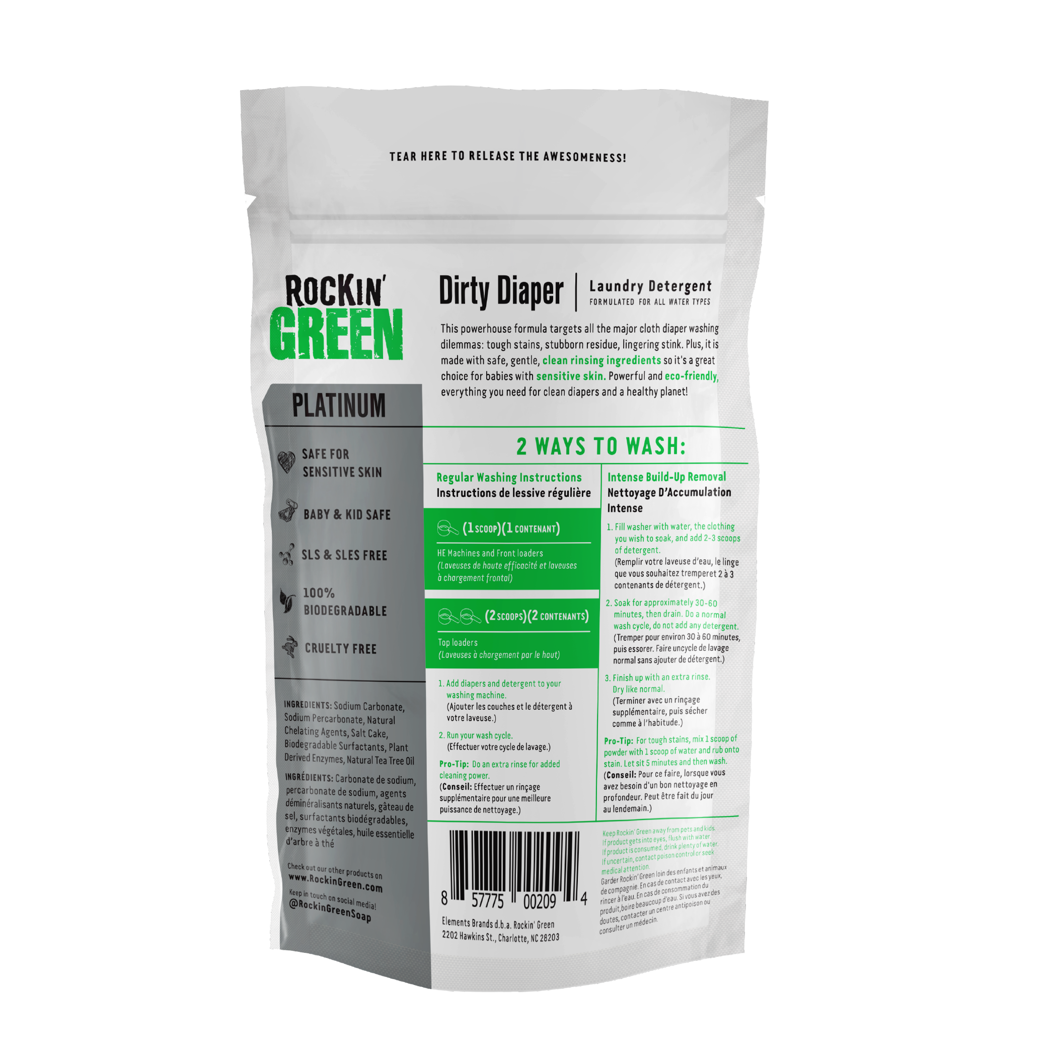 Platinum Series Dirty Diaper Detergent - Rockin Green